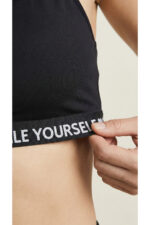 Siyah Çapraz Askılı Spor Sütyeni 3'lü Paket – Challenge Yourself ♥ Baskılı, Elastik Bantlı - Görsel 2