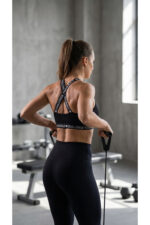 Siyah Çapraz Askılı Spor Sütyeni 3'lü Paket – Challenge Yourself ♥ Baskılı, Elastik Bantlı - Görsel 6