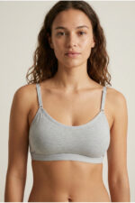 3'lü Set Pamuklu Basic Bralet | Çıkarılabilir Pedli, Ayarlanabilir İp Askılı - Siyah + Beyaz + Gri - Görsel 2