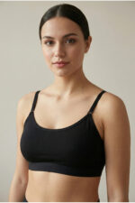 3'lü Set Pamuklu Basic Bralet | Çıkarılabilir Pedli, Ayarlanabilir İp Askılı - Siyah + Beyaz + Gri - Görsel 5