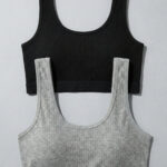 2'li Paket Fitilli Bralet Büstiyer Esnek Seamless Sütyen Günlük Spor Crop Top