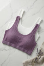 2'li Paket Fitilli Bralet Büstiyer Esnek Seamless Sütyen Günlük Spor Crop Top - Görsel 5