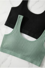 2'li Paket Fitilli Bralet Büstiyer Esnek Seamless Sütyen Günlük Spor Crop Top - Görsel 7