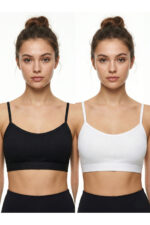 2'li Set Fitilli İp Askılı Basic Crop Büstiyer Atlet - Görsel 5