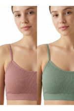 2'li Set Fitilli İp Askılı Basic Crop Büstiyer Atlet - Görsel 6