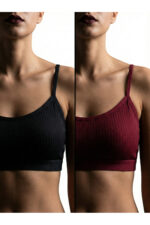 2'li Set Fitilli İp Askılı Basic Crop Büstiyer Atlet - Görsel 7