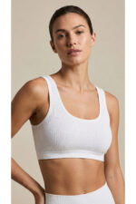 3'lü Set (Siyah Beyaz Gri) Fitilli Bralet Set - Pedli Sporcu Sütyeni - Yüksek Konfor - Crop Büstiyer - Görsel 4