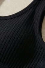 3'lü Set (Siyah Beyaz Gri) Fitilli Bralet Set - Pedli Sporcu Sütyeni - Yüksek Konfor - Crop Büstiyer - Görsel 5