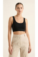 3'lü Set (Siyah Beyaz Gri) Fitilli Bralet Set - Pedli Sporcu Sütyeni - Yüksek Konfor - Crop Büstiyer - Görsel 8