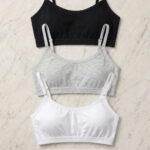 3'lü Set Pamuklu Basic Bralet | Çıkarılabilir Pedli, Ayarlanabilir İp Askılı - Siyah + Beyaz + Gri