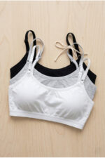 3'lü Set Pamuklu Basic Bralet | Çıkarılabilir Pedli, Ayarlanabilir İp Askılı - Siyah + Beyaz + Gri - Görsel 8