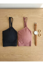 2'li Set Fitilli İp Askılı Basic Crop Büstiyer Atlet - Görsel 8